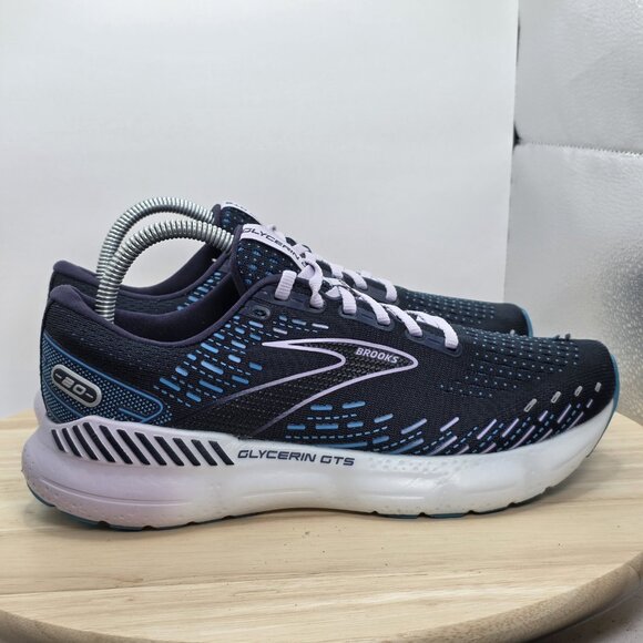 Brooks Glycerin GTS 20 Shoes Womens Size 9 Navy Blue Purple Running 1203701B499 - Picture 3 of 11